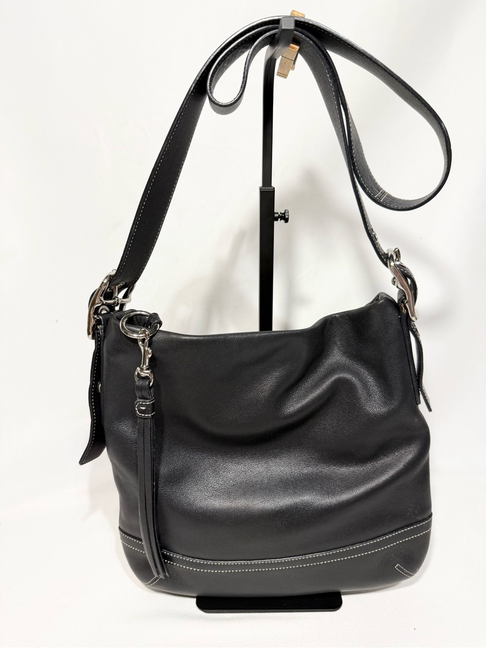 Coach Vintage Y2K Leather Crossbody Bag in Black